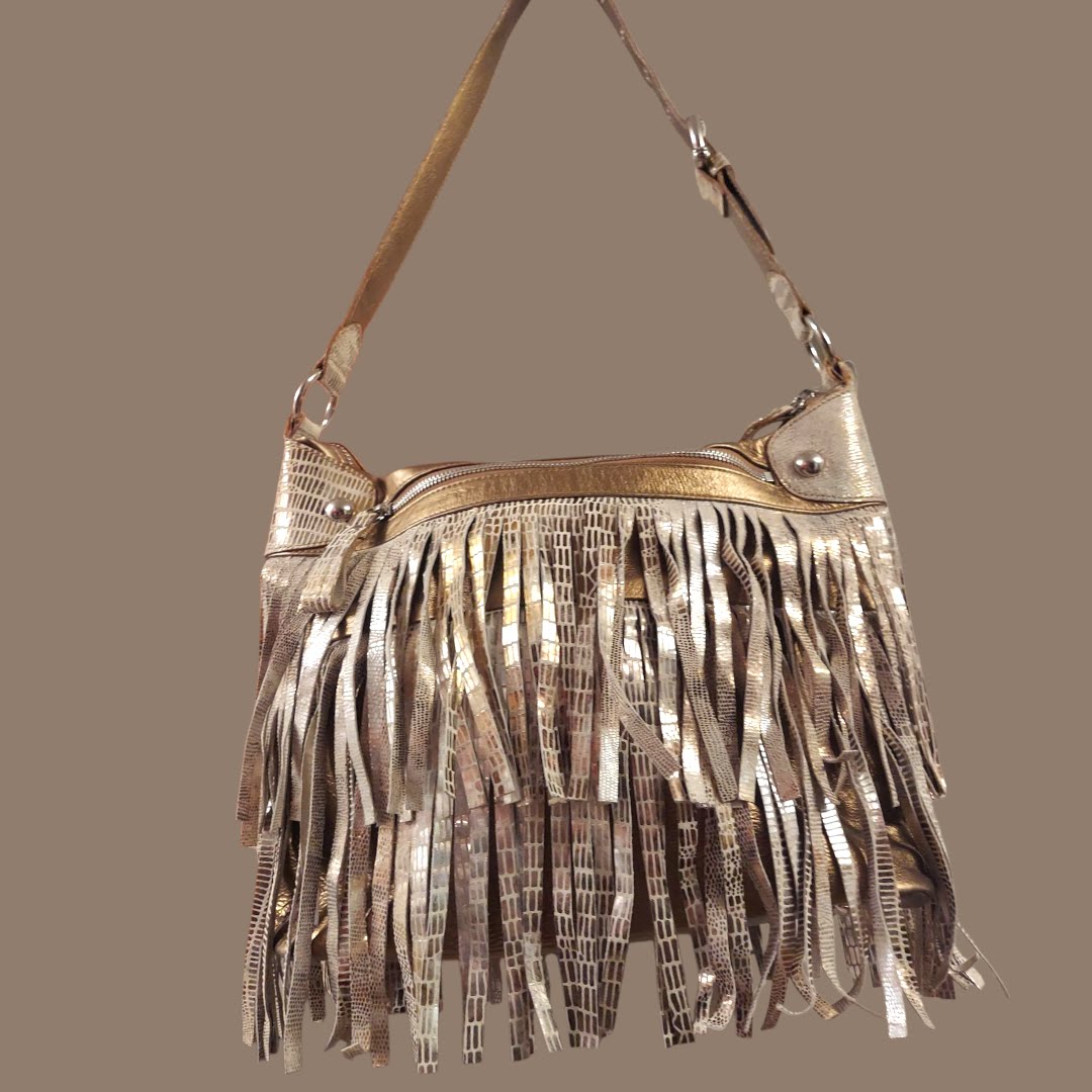Fringe Bronze Handbag