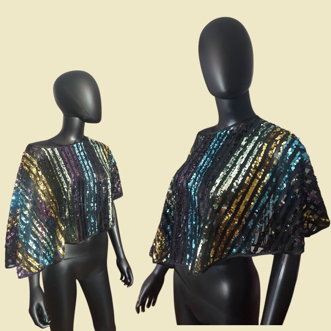 Multicolor sequined shawl