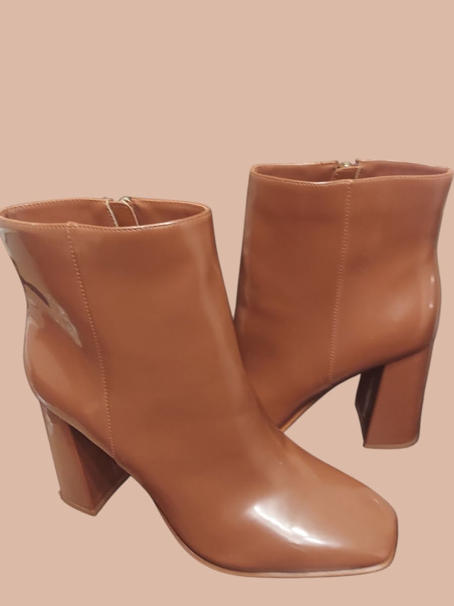 Blood Brown Patent Leather Boots