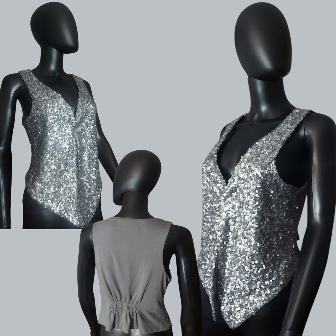 Silver Sequined Vest