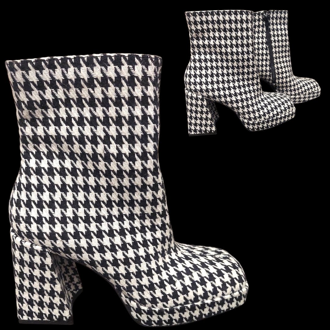 GB Houndstooth Plaid boots