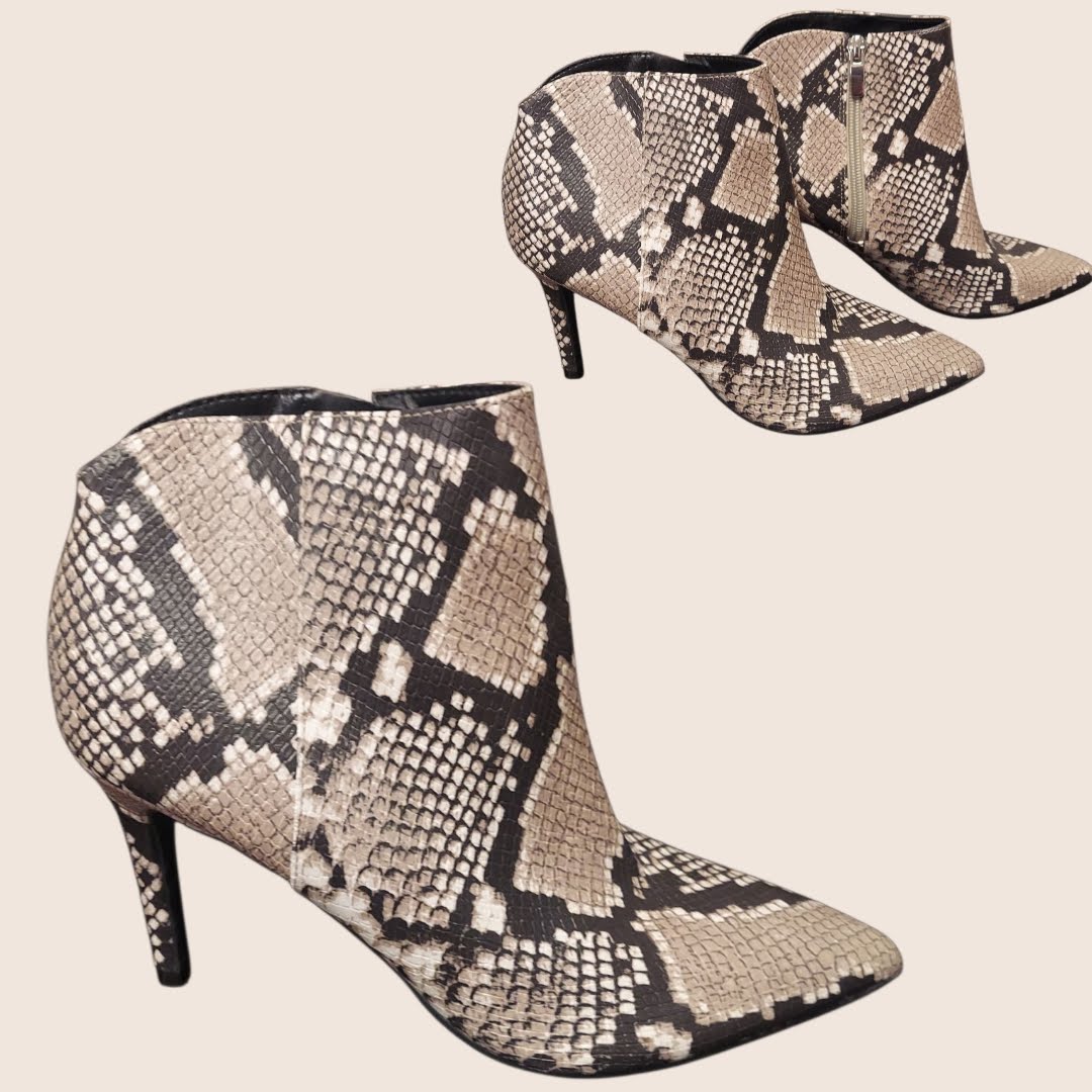 Nine West Snake Print Ankle Boots