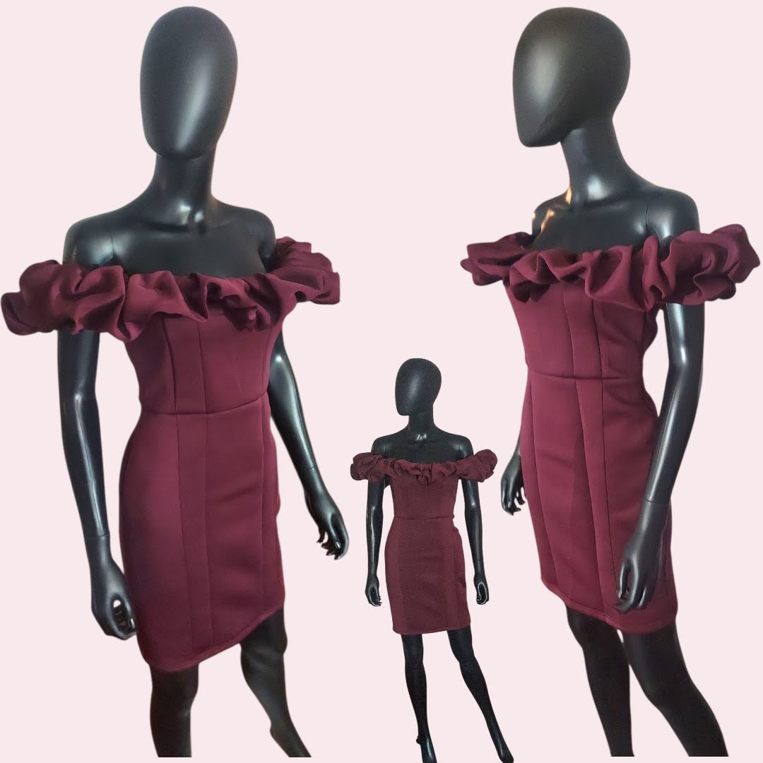Rich & Famous Burgundy Party Dress