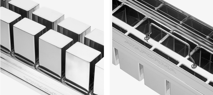FORMA GELO SABORIZADO CUBO (110ML) 14 CAVIDADES P/ MÁQ. 28 CAVIDADES - ATAFORMA