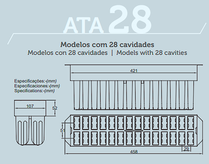 FORMA PICOLÉ MOLDE BRIDA (63ML) 28 CAVIDADES - ATAFORMA