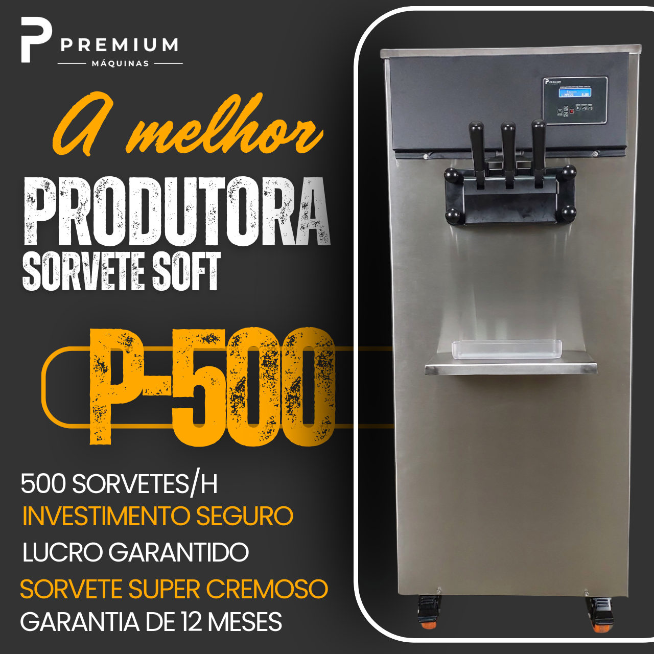 PRODUTORA DE SORVETE SOFT P-500 220V - com INJEÇÃO DE AR