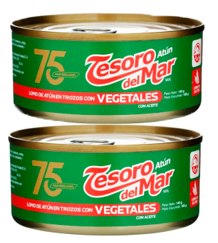 ATUN TESORO TROCITOS 140 + VEGETAL 2PACK  