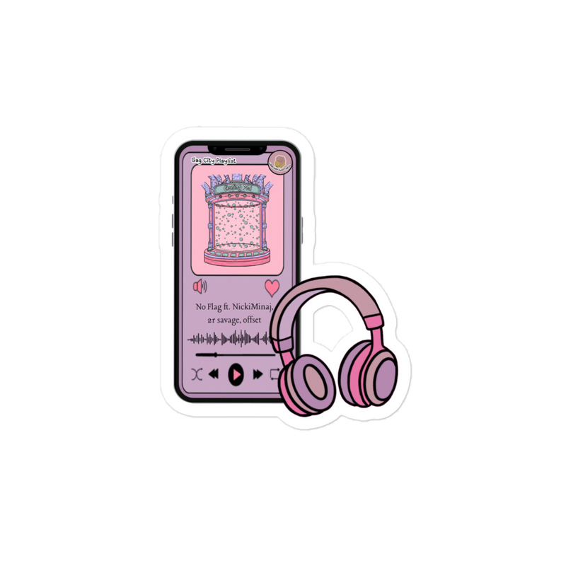 Pink "No Flags" kiss cut sticker 