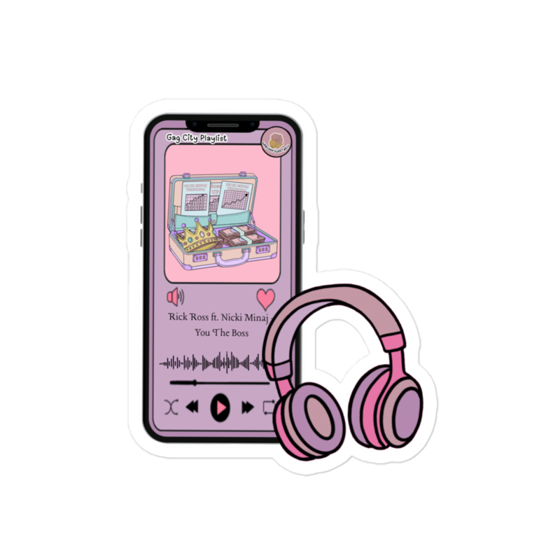 Pink "Boss" kiss cut sticker 