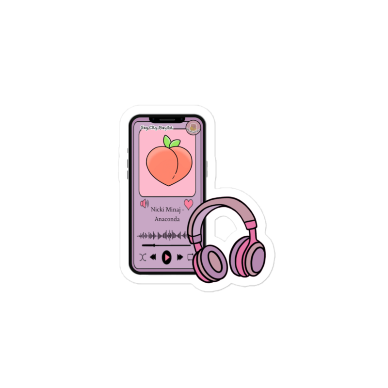 Pink "Peach" Kiss cut sticker 