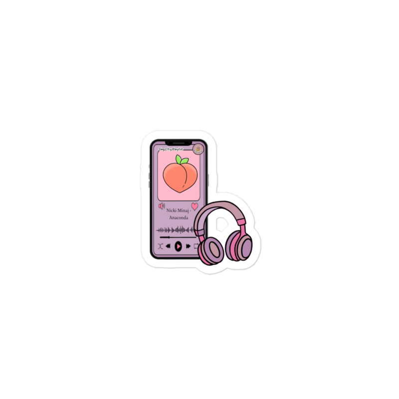 Pink "Peach" Kiss cut sticker 