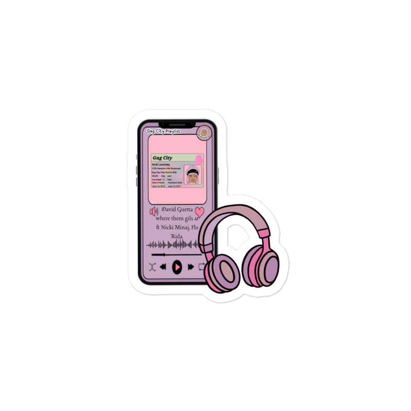 Pink " where ths Girls" kiss cut sticker