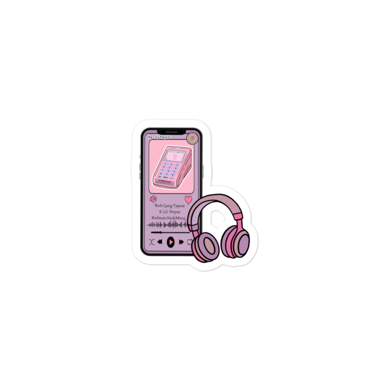 Pink "Tapout" kiss cut sticker 