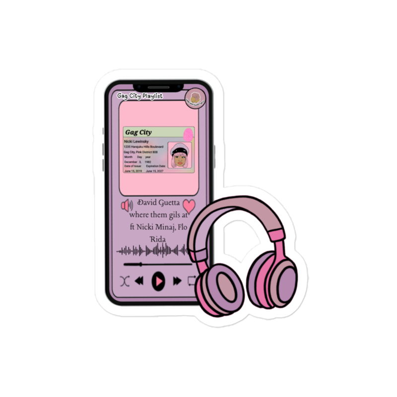 Pink " where the girls at" kiss cut sticker