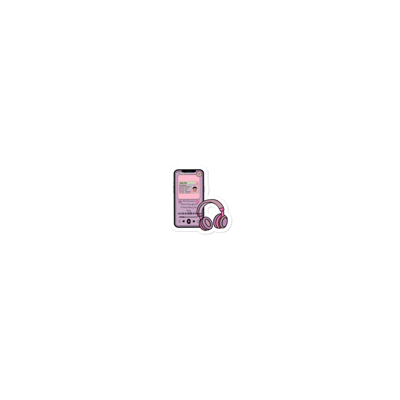 Pink " where ths Girls" kiss cut sticker