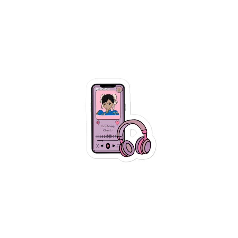 Pink "Chun Li" kiss cut sticker 