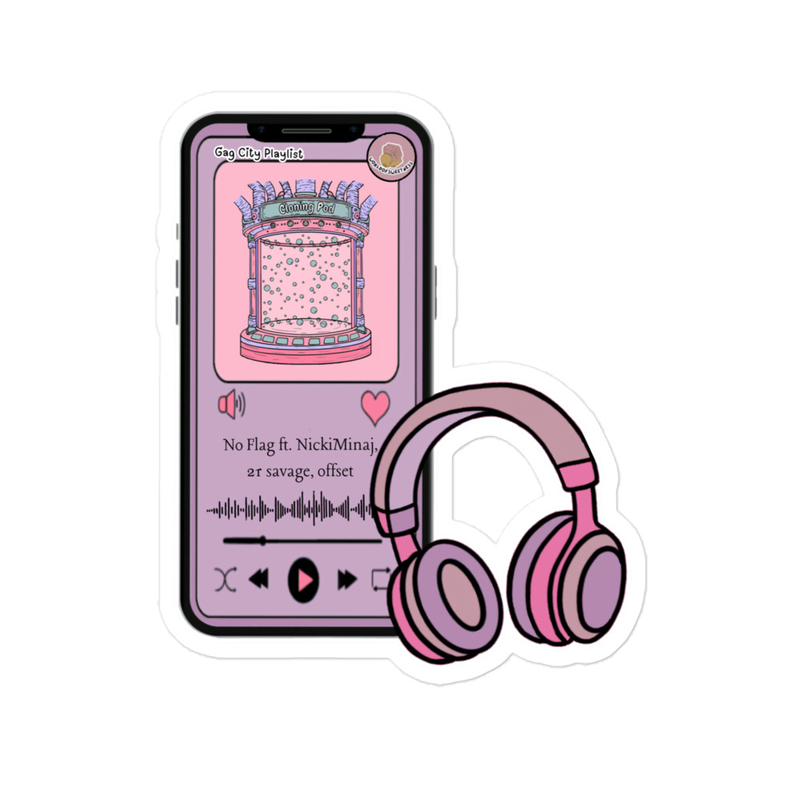Pink "No Flags" kiss cut sticker 