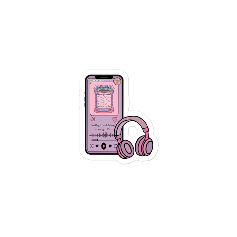 Pink "No Flags" kiss cut sticker 