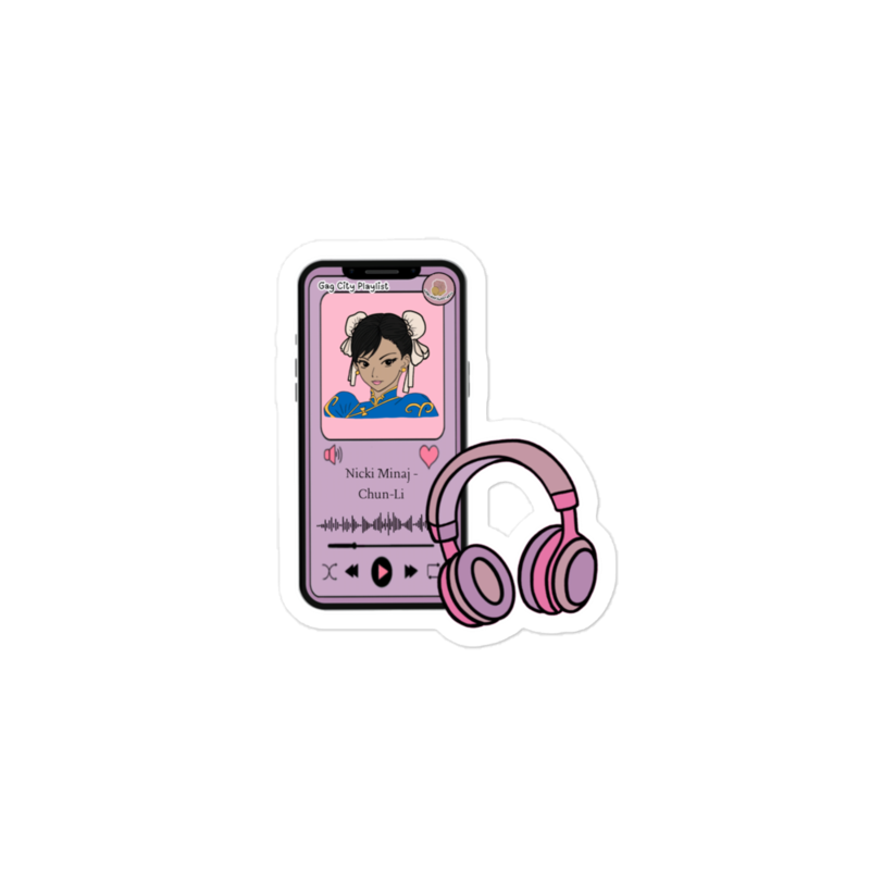 Pink "Chun Li" kiss cut sticker 