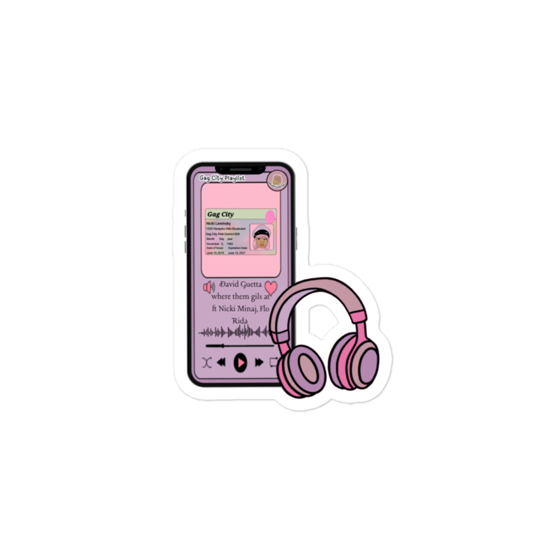 Pink " where the girls at" kiss cut sticker