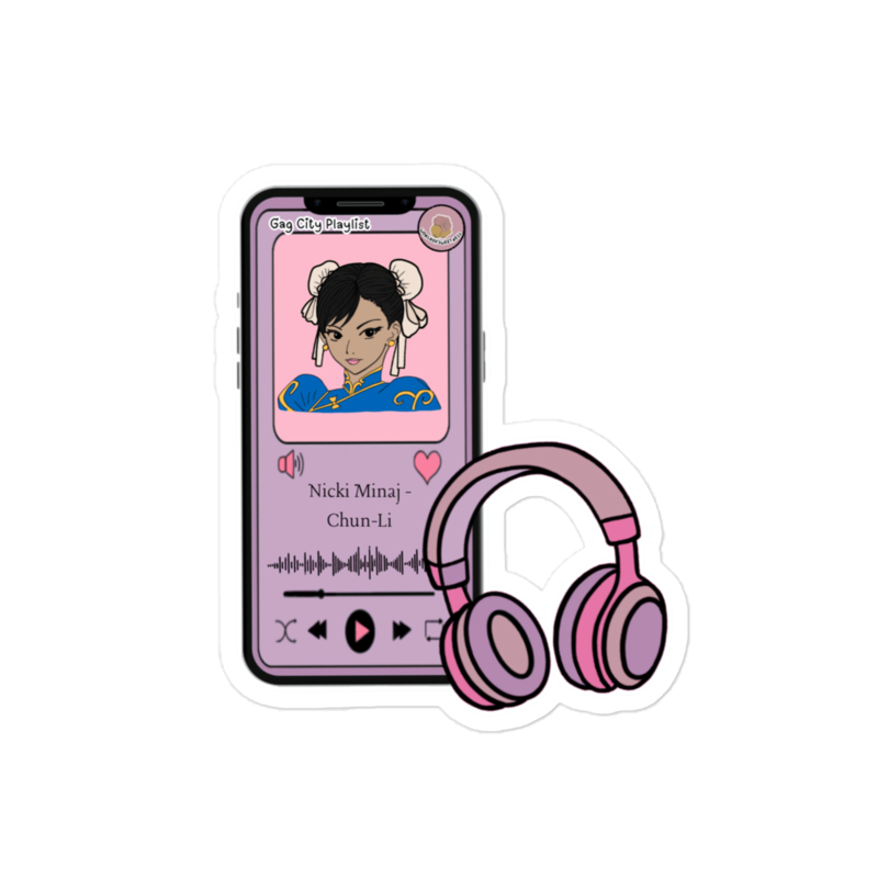 Pink "Chun Li" kiss cut sticker 