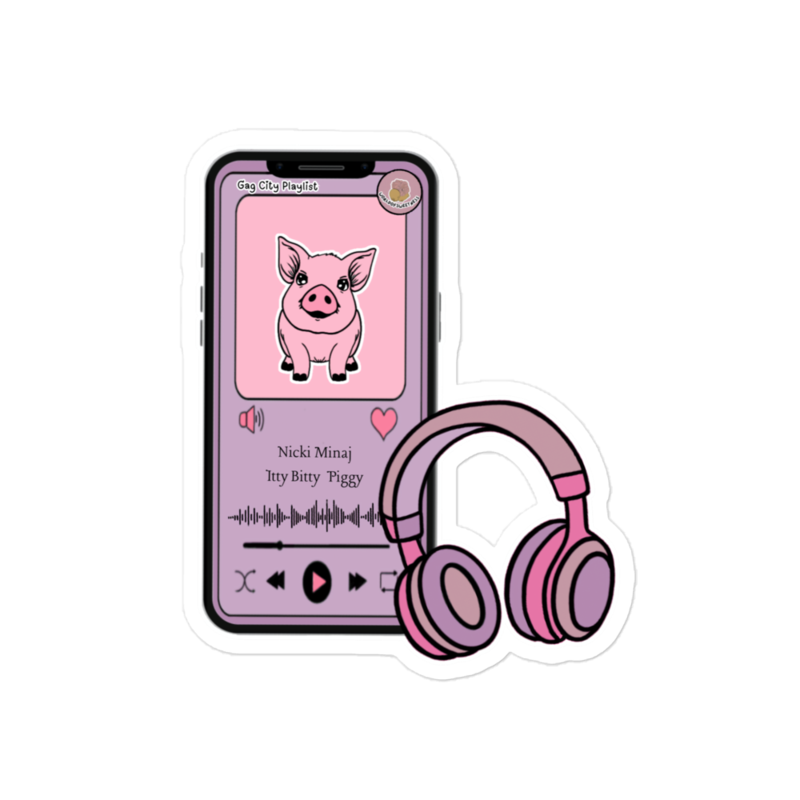 Pink "Piggy" kiss cut sticker 