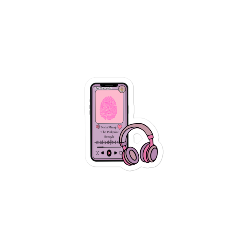 Pink "Tumb" kiss cut sticker 