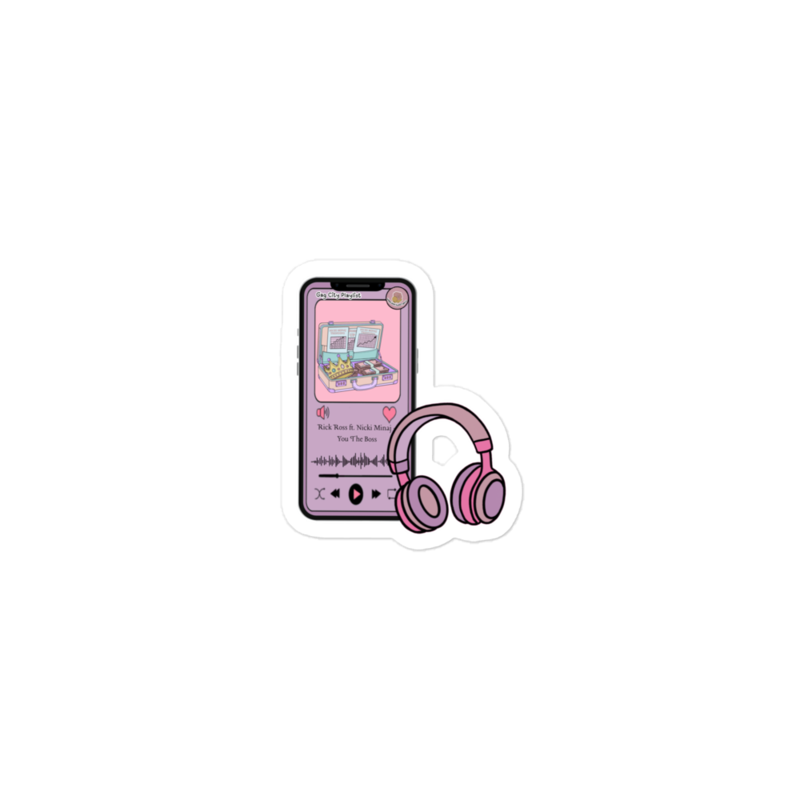 Pink " You the Boss" kiss cut sticker  