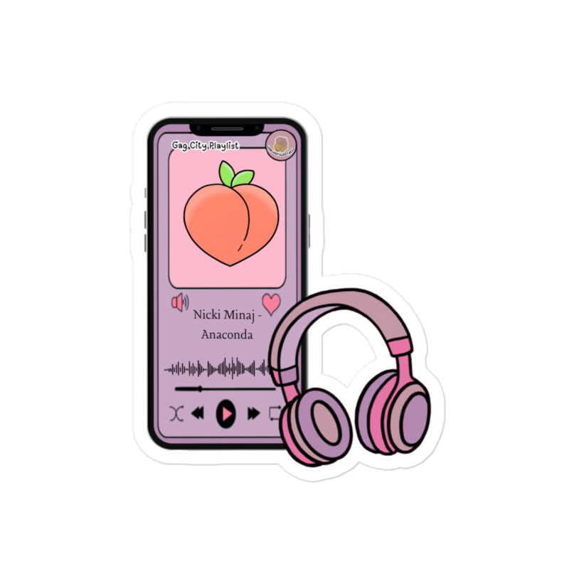 Pink "Peach" Kiss cut sticker 