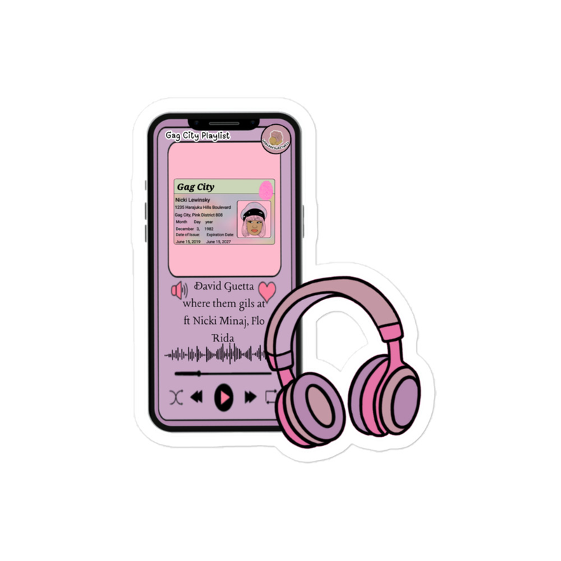 Pink " where ths Girls" kiss cut sticker