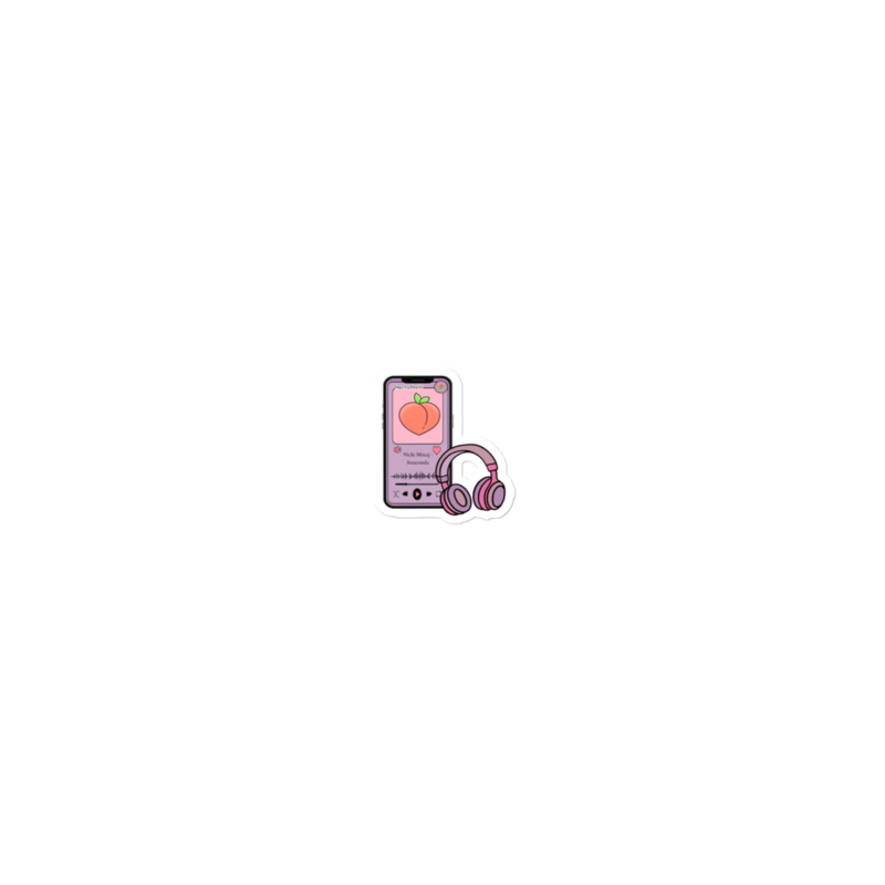 Pink "Peach" Kiss cut sticker 