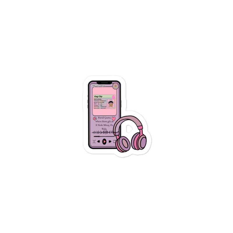 Pink " where ths Girls" kiss cut sticker
