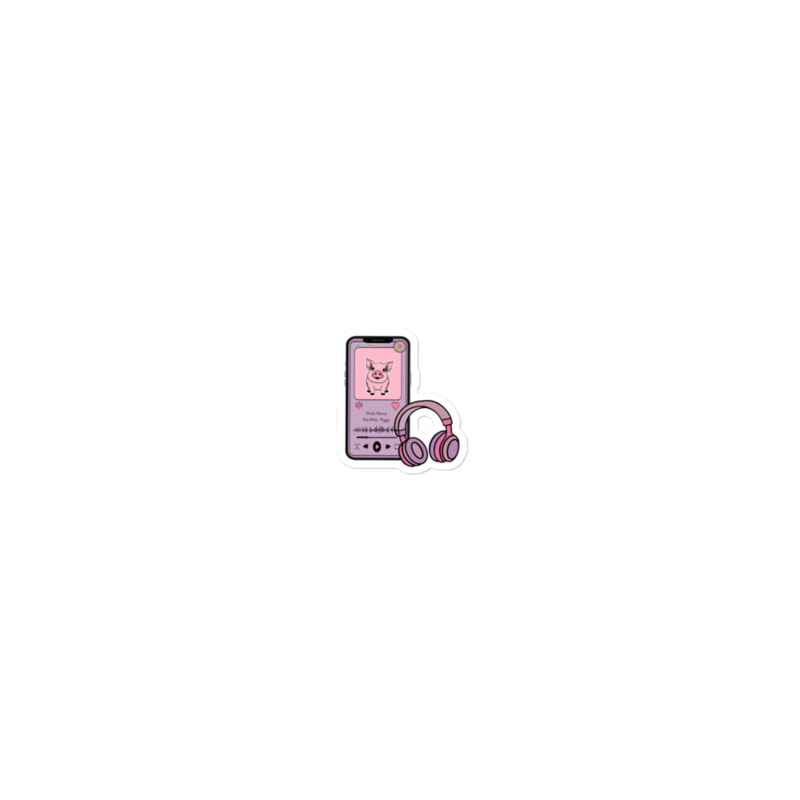 Pink "Piggy" kiss cut sticker 