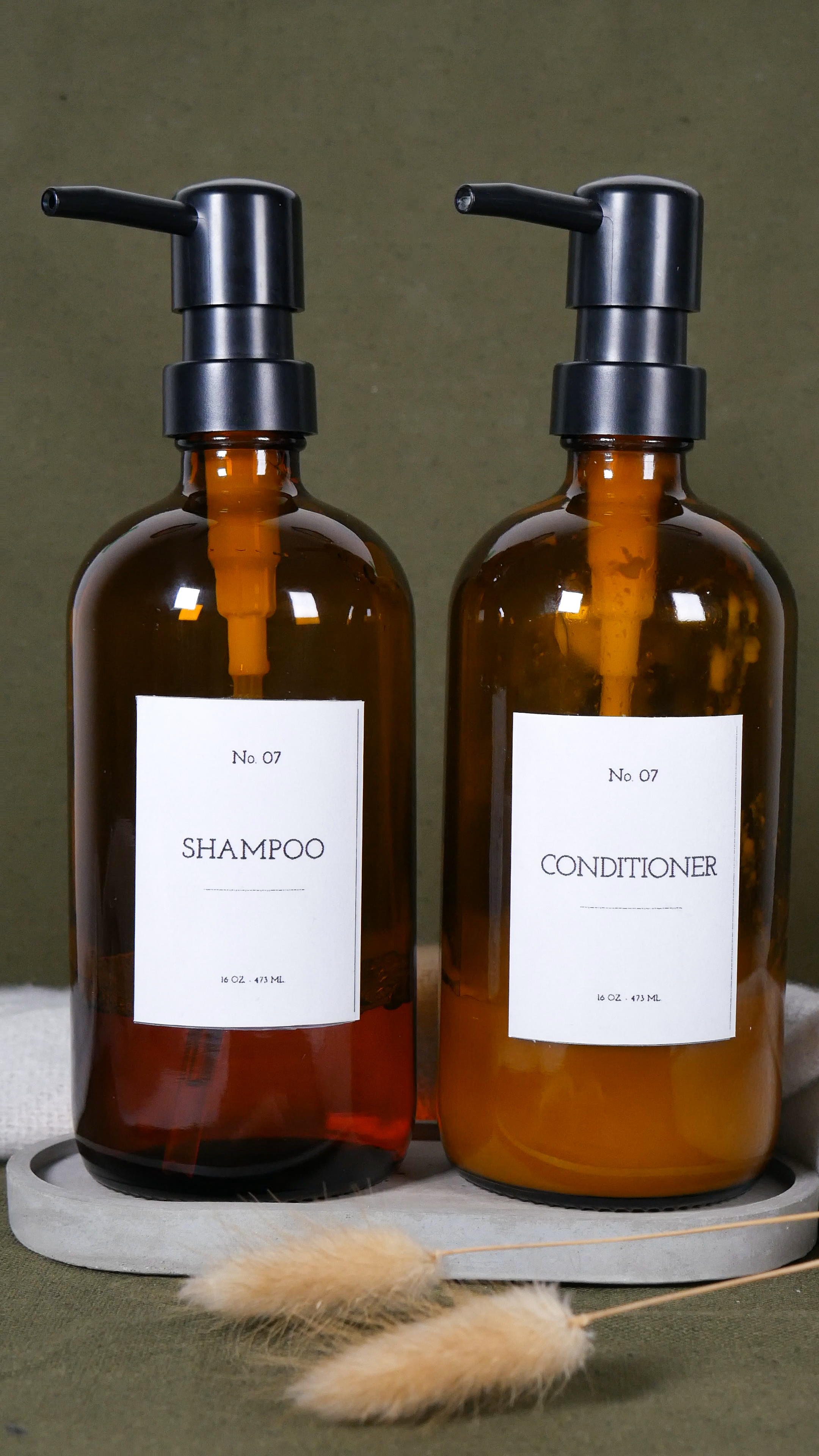 Amber Glass Pump Set