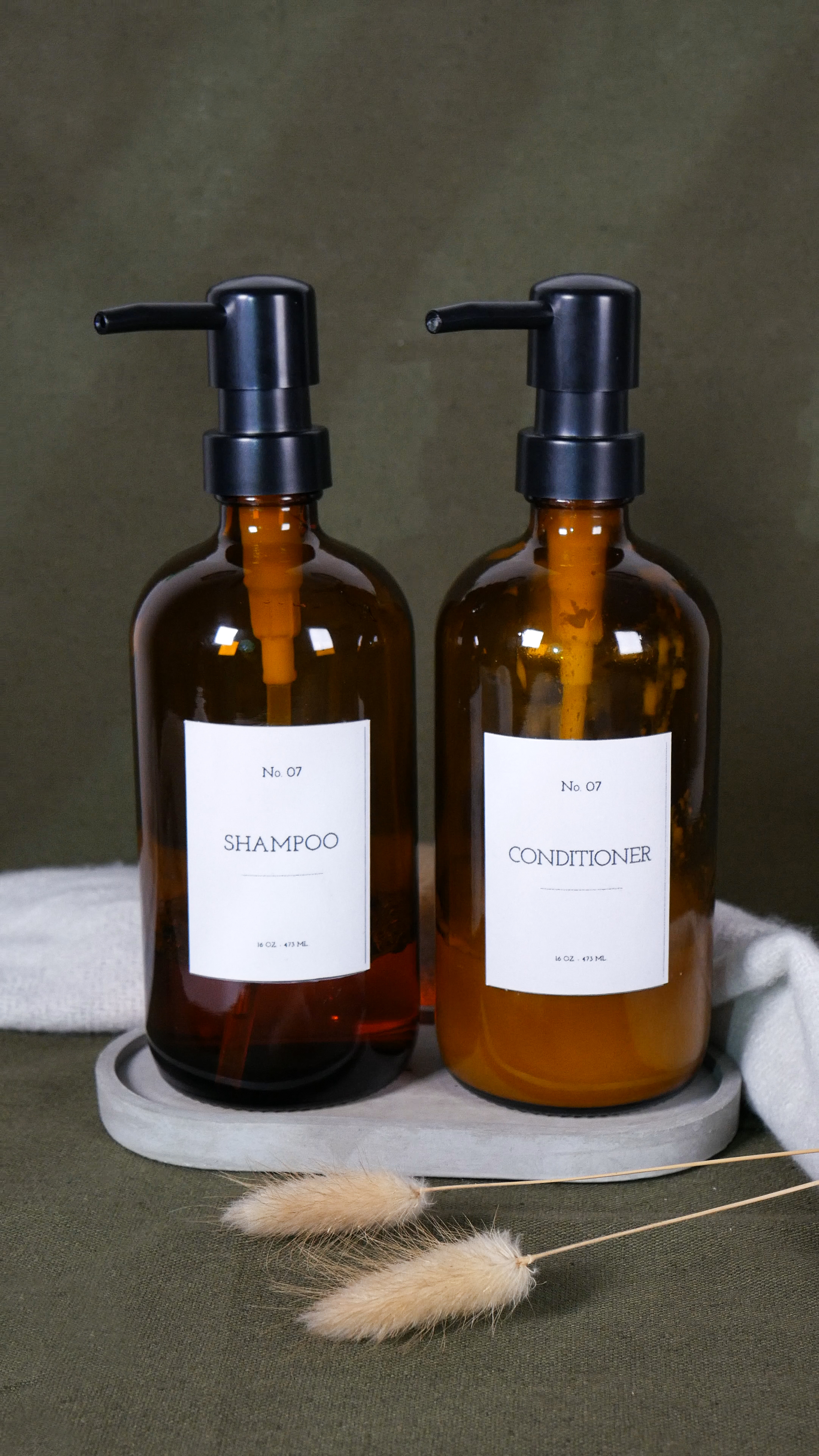 Amber Glass Pump Set