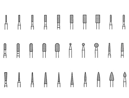 DIAMOND ABRASIVE MOUNTED POINTS - AIR TOOL,WG-30D