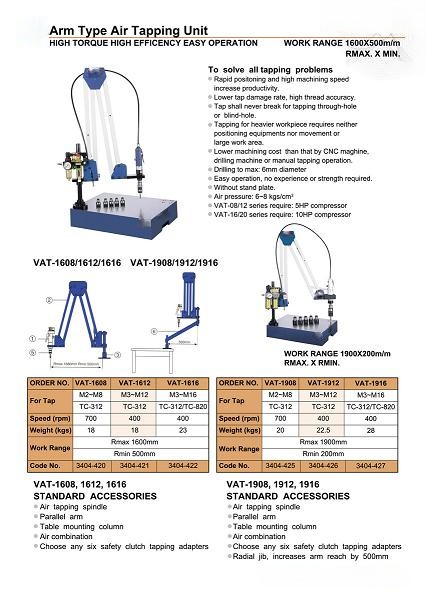 ARM TYPE AIR TAPPING UNIT VAT-,ARM AIR TAPPING,V A T