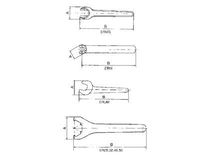Clamping Nuts & Wrench For Collets ER-