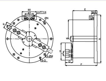 2 Jaw Hollow Power Chuck Fixtures,  LATHE