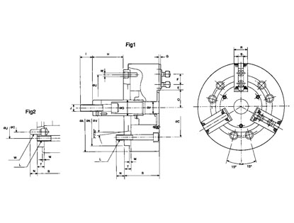 3 Jaw wedge Type Non Through-hole Power Chuck,Without Adaptor