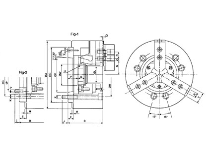 3 Jaw wedge Type Through-hole Power Chuck Without Adaptor
