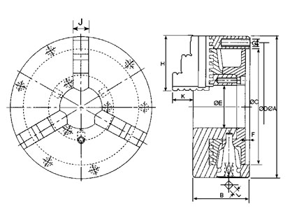 3 JAWS SCROLL CHUCK -  LATHE VSC-SERIES