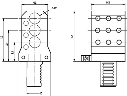 Axial Static Holders, TYPE T1-X3, T1-30-3X25