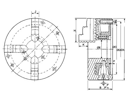 LATHE (CHUCK) - 4 JAW SCROLL CHUCK CHUCK VPS, CHUCK