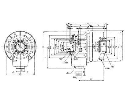 Super High Speed Through Hole Rotary Hydraulic Cylinder M