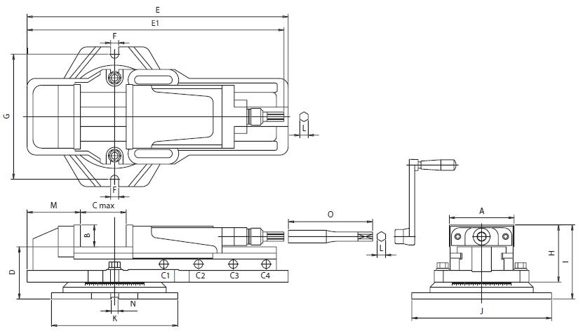 MILLING HYDRAULIC VISE – Machine Vise,V I S E S,VH-4,5,6,8,VISE