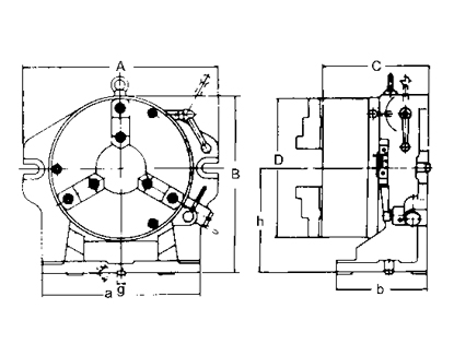 SIMPLE INDEXING SPACER,CC-6,8,12,3 JAW CHUCK,DIVIDING HEAD
