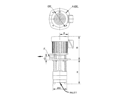 Under Water Type Multi-stage High Pressure Coolant Pump VWP-SERIES