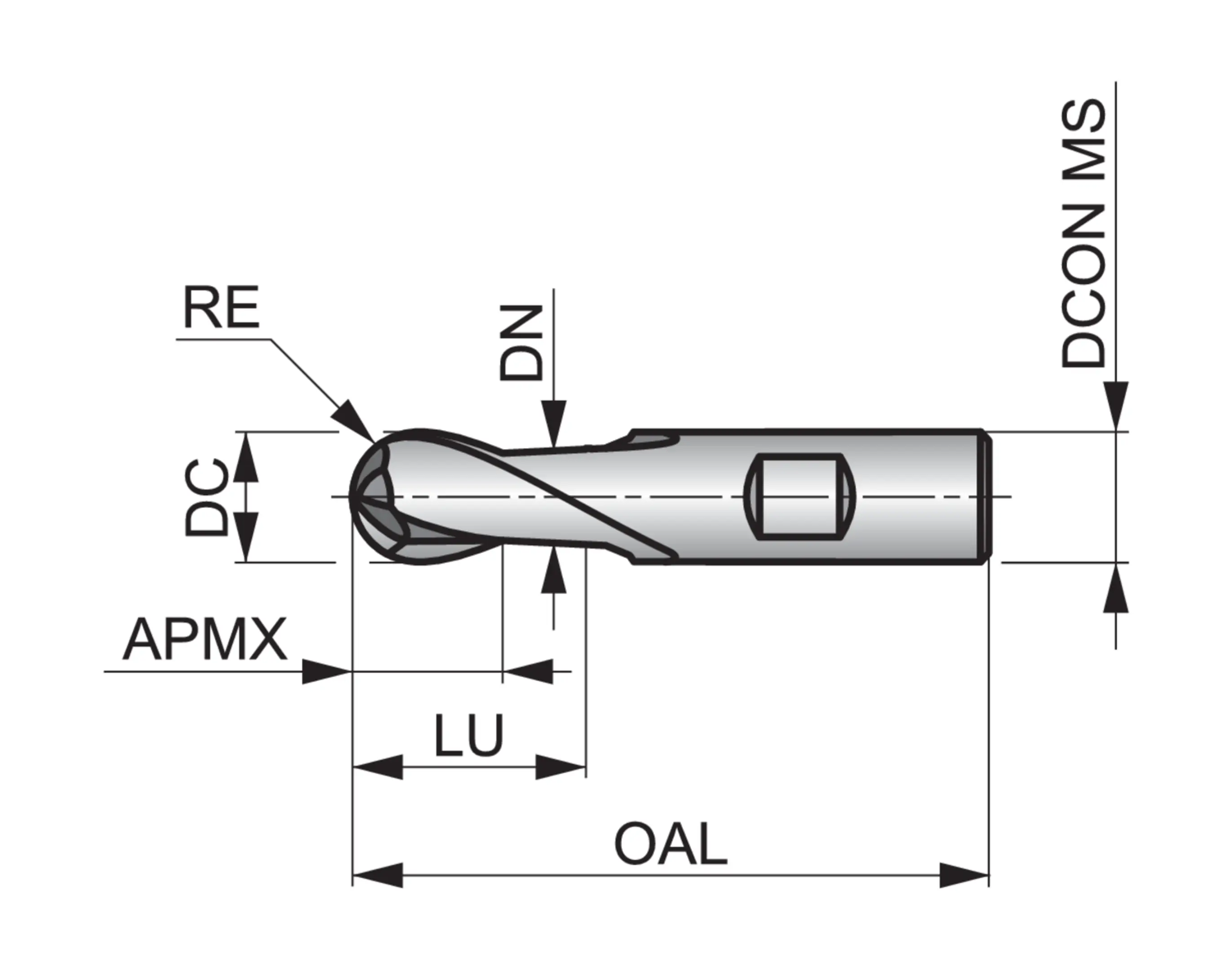 Ball-Nosed End Mill-C5002.0