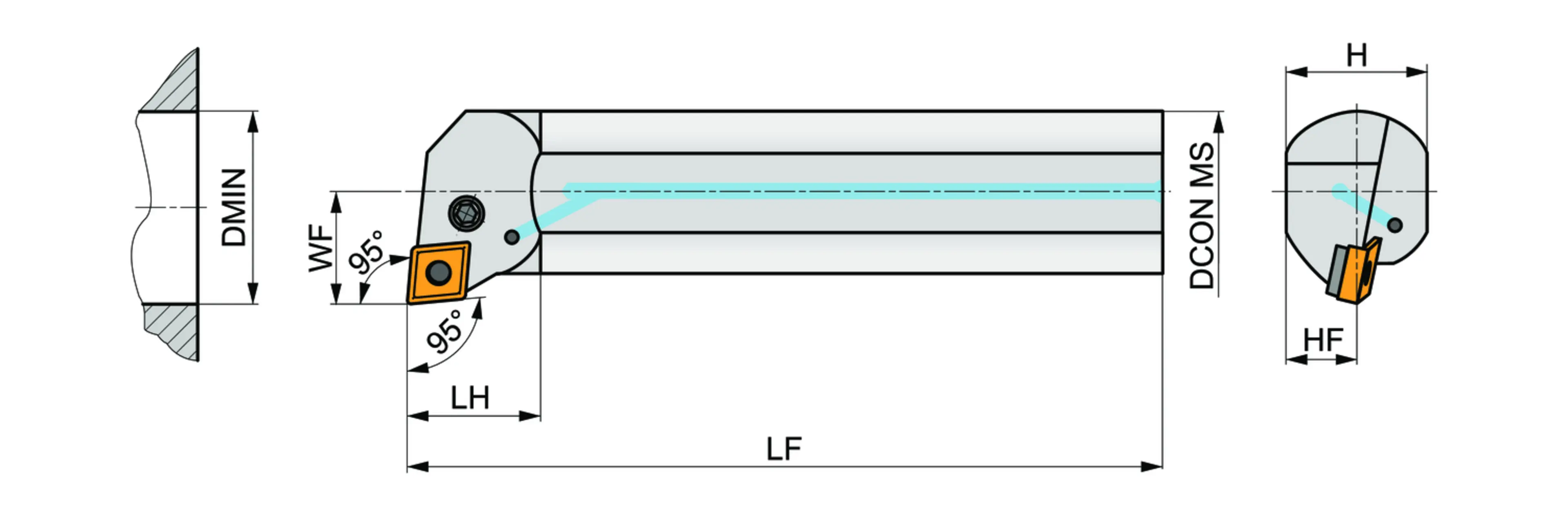 Boring Bar ISO P - Left Hand-S25T-PCLNL 12